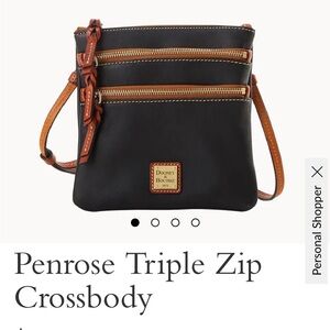 NWT PINK Dooney & Bourke PINK Triple Zip Crossbody Bag